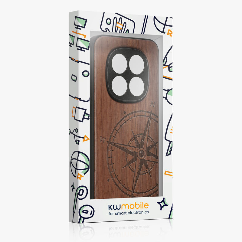 kwmobile Hülle kompatibel mit Xiaomi Redmi Note 15 Pro 5G Handy Cover TPU Handyhülle Kompass Vintage
