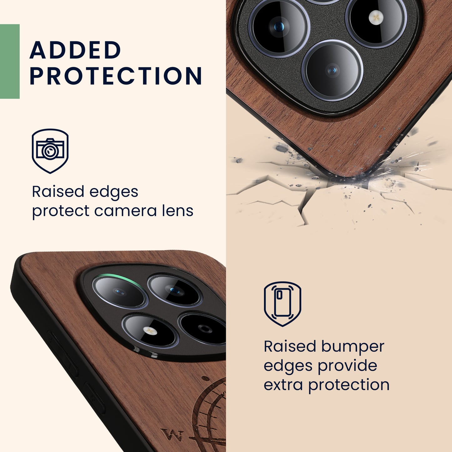 kwmobile Hülle kompatibel mit Xiaomi Redmi Note 15 Pro 5G Handy Cover TPU Handyhülle Kompass Vintage