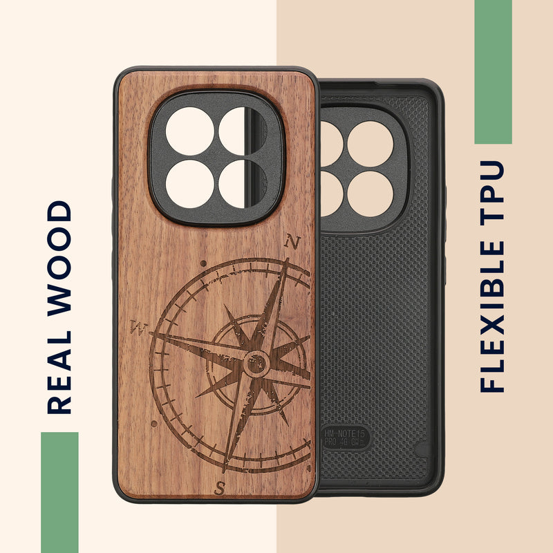 kwmobile Hülle kompatibel mit Xiaomi Redmi Note 15 Pro 4G Handy Cover TPU Handyhülle Kompass Vintage