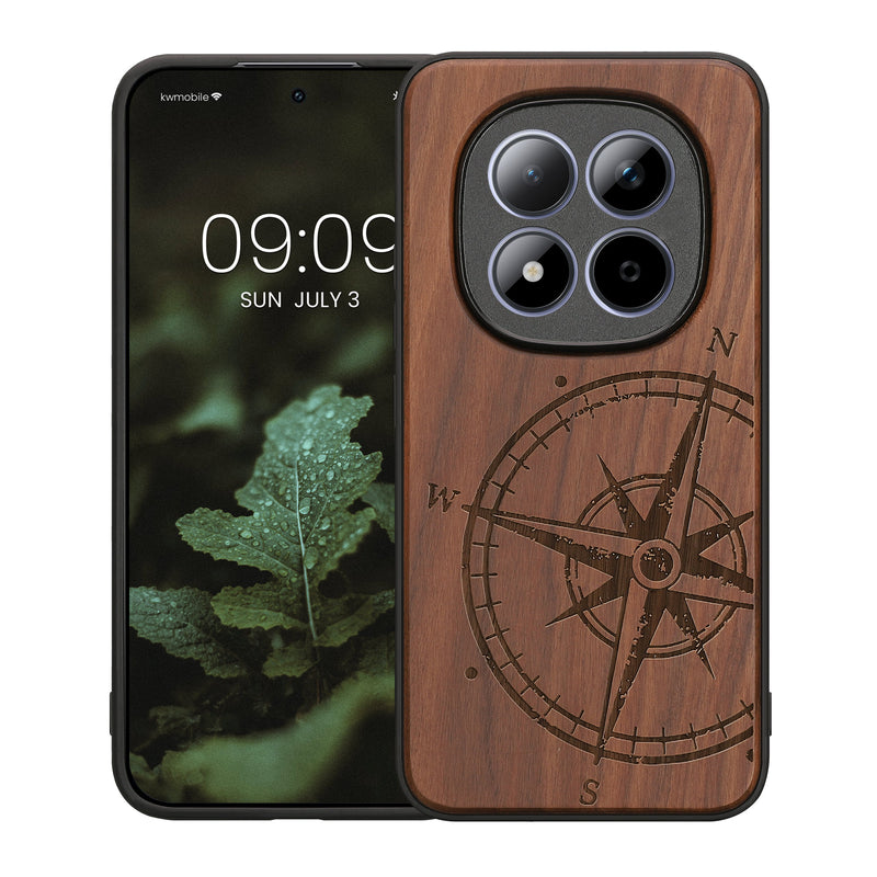 kwmobile Hülle kompatibel mit Xiaomi Redmi Note 15 Pro+ 5G / Poco M8 Pro 5G Hülle - Handy Cover - TPU Handyhülle Kompass Vintage