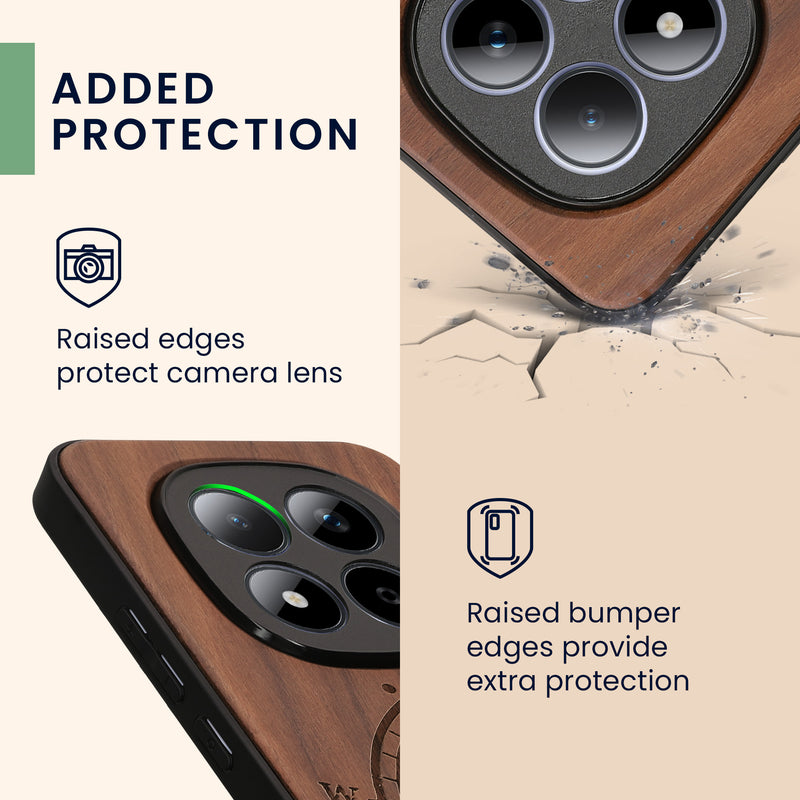 kwmobile Hülle kompatibel mit Xiaomi Redmi Note 15 Pro+ 5G / Poco M8 Pro 5G Hülle - Handy Cover - TPU Handyhülle Kompass Vintage