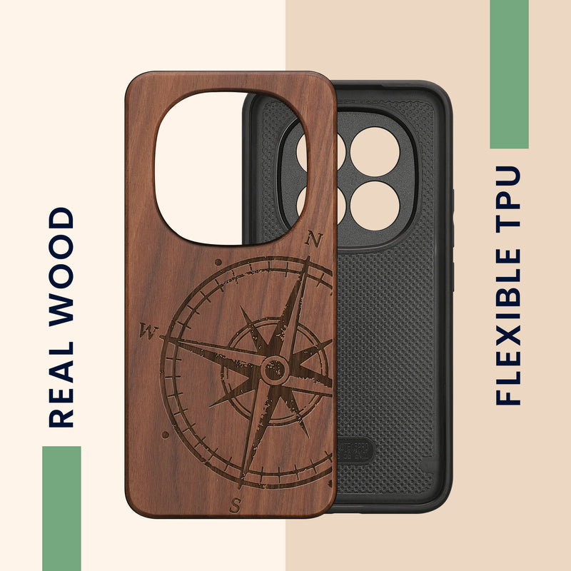 kwmobile Hülle kompatibel mit Xiaomi Redmi Note 15 Pro+ 5G / Poco M8 Pro 5G Hülle - Handy Cover - TPU Handyhülle Kompass Vintage