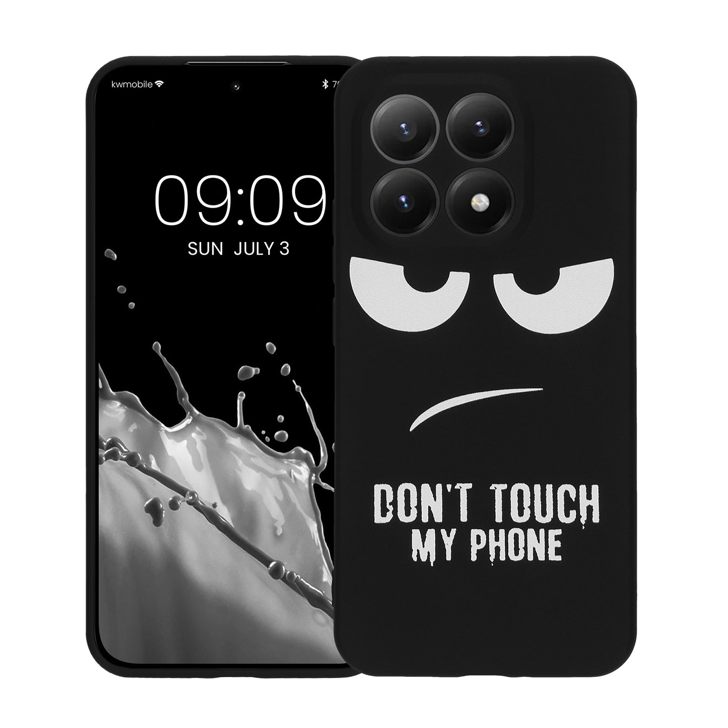 kwmobile Hülle kompatibel mit Xiaomi 15T - Handyhülle Silikon Case - Don't touch my Phone