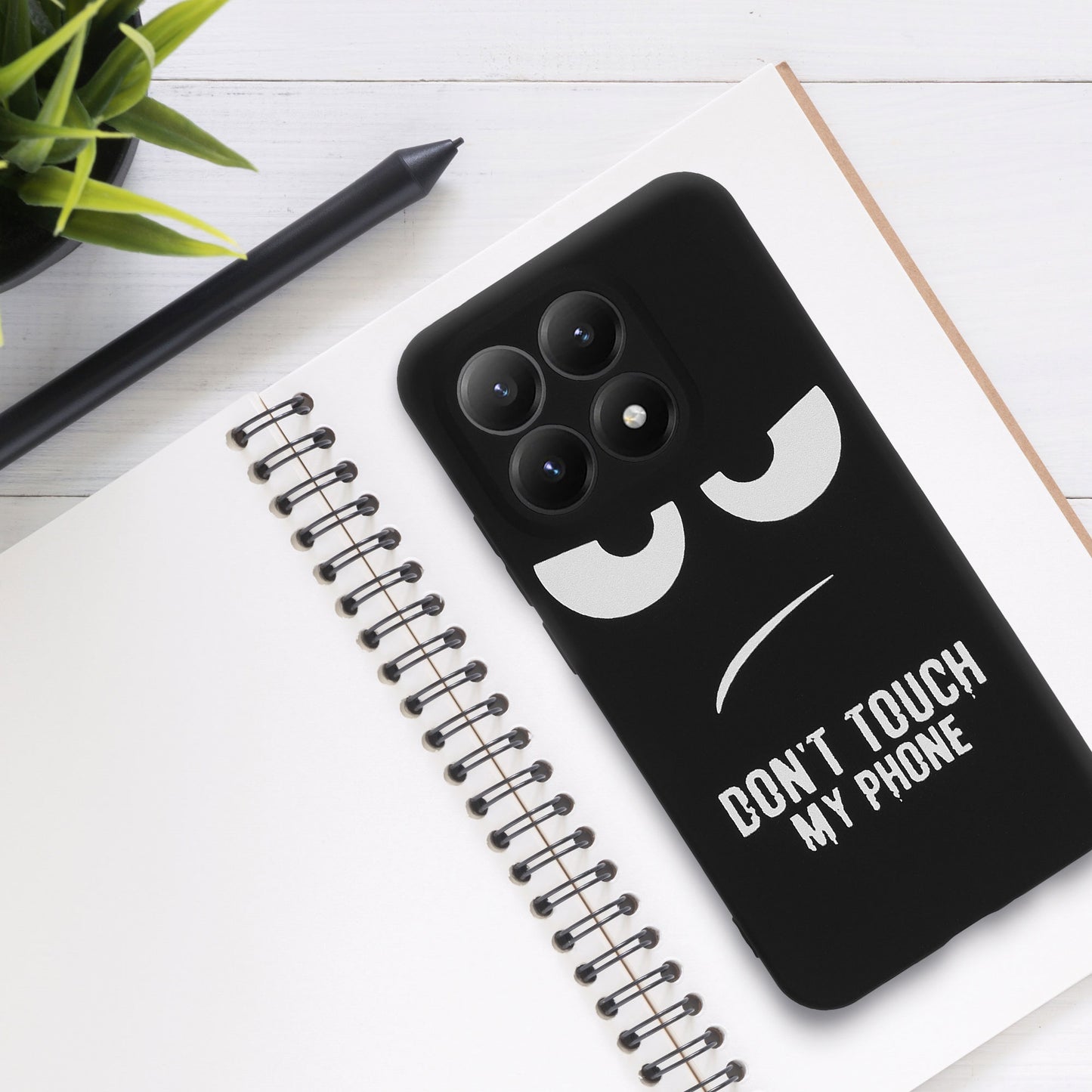 kwmobile Hülle kompatibel mit Xiaomi 15T - Handyhülle Silikon Case - Don't touch my Phone
