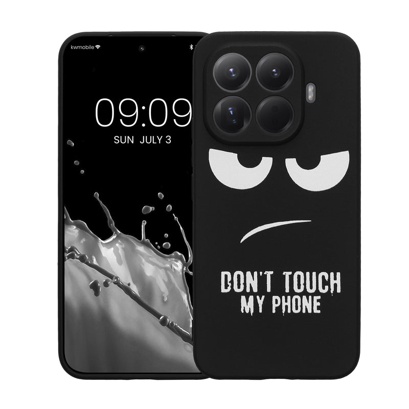 kwmobile Hülle kompatibel mit Xiaomi 15T Pro Handyhülle Silikon Case Don't touch my Phone