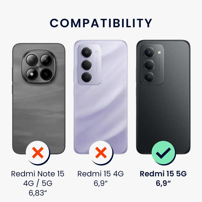 kwmobile Handyhülle für Xiaomi Redmi 15 5G Hülle - weiches Handy Silikon Case - Schutzhülle Cover
