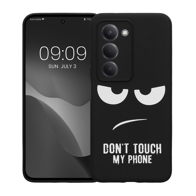 kwmobile Hülle kompatibel mit Xiaomi Redmi 15 5G - Handyhülle Silikon Case - Don't touch my Phone