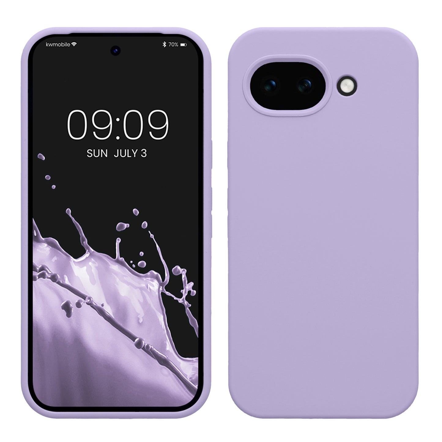kwmobile Hülle kompatibel mit Google Pixel 10a Hülle - Silikon Handy Case - Handyhülle weiche Oberfläche - kabelloses Laden - Lavendel Lavendel  