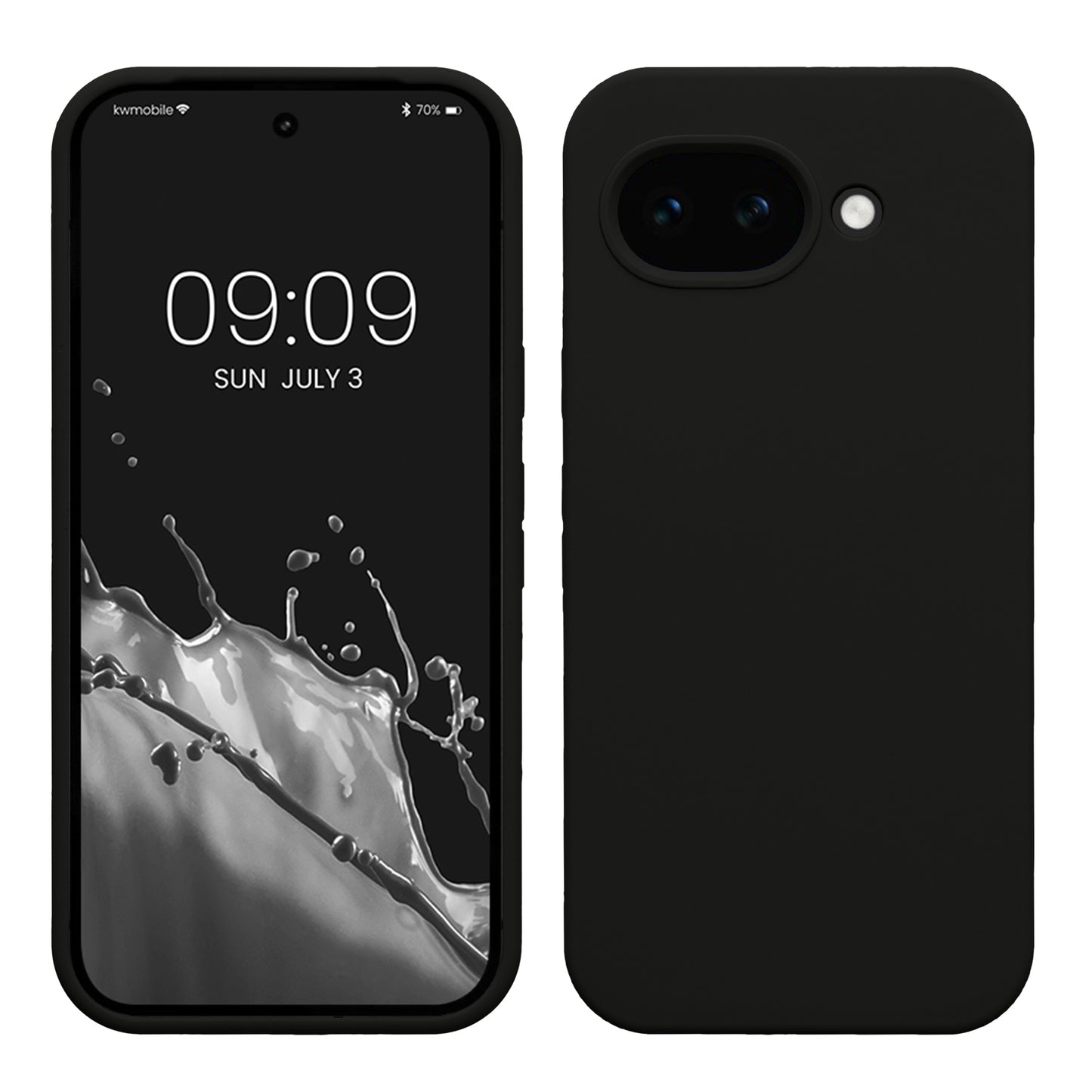 kwmobile Hülle kompatibel mit Google Pixel 10a Hülle - Silikon Handy Case - Handyhülle weiche Oberfläche - kabelloses Laden - Schwarz Schwarz  