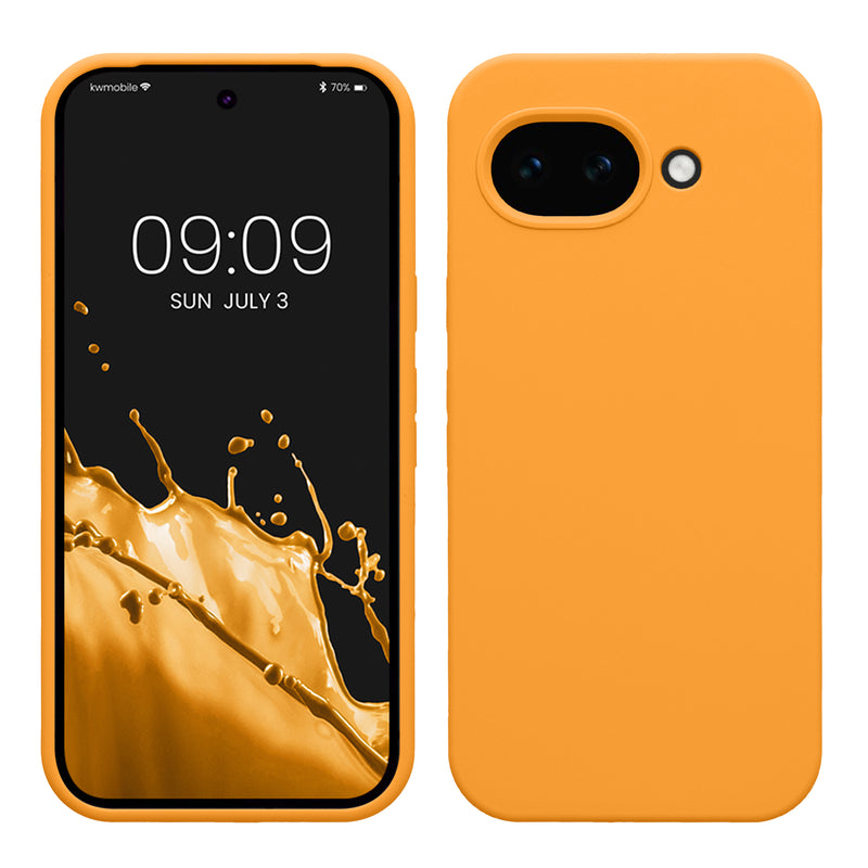 kwmobile Hülle kompatibel mit Google Pixel 10a Hülle - Silikon Handy Case - Handyhülle weiche Oberfläche - kabelloses Laden - Fruity Orange Fruity Orange  