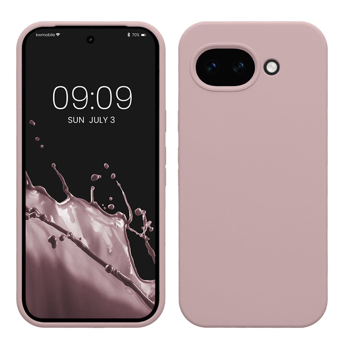 kwmobile Hülle kompatibel mit Google Pixel 10a Hülle - Silikon Handy Case - Handyhülle weiche Oberfläche - kabelloses Laden - Nude Lilac Nude Lilac  