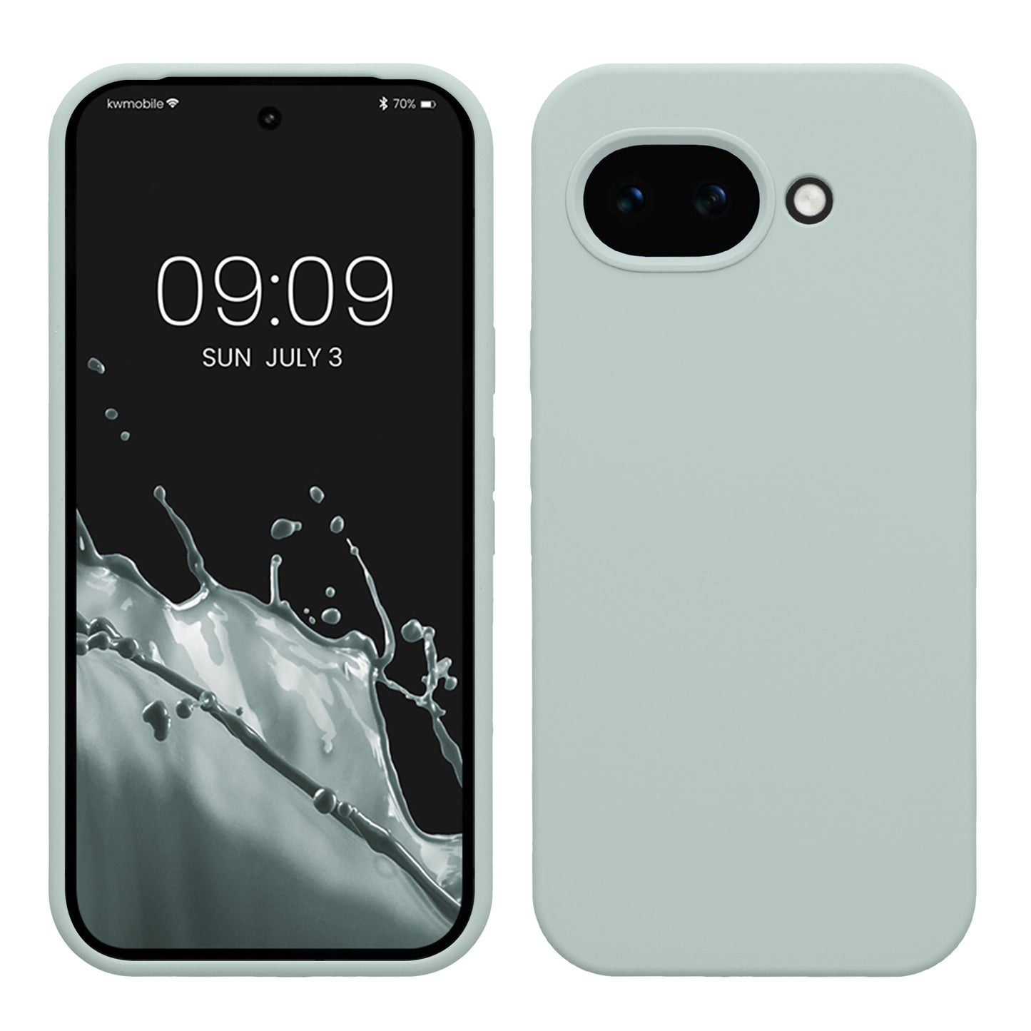 kwmobile Hülle kompatibel mit Google Pixel 10a Hülle - Silikon Handy Case - Handyhülle weiche Oberfläche - kabelloses Laden - Cool Mint Cool Mint  