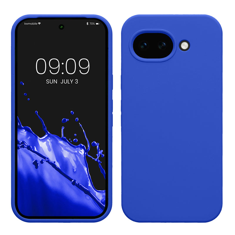 kwmobile Hülle kompatibel mit Google Pixel 10a Hülle - Silikon Handy Case - Handyhülle weiche Oberfläche - kabelloses Laden - Baltik Blau Baltik Blau  