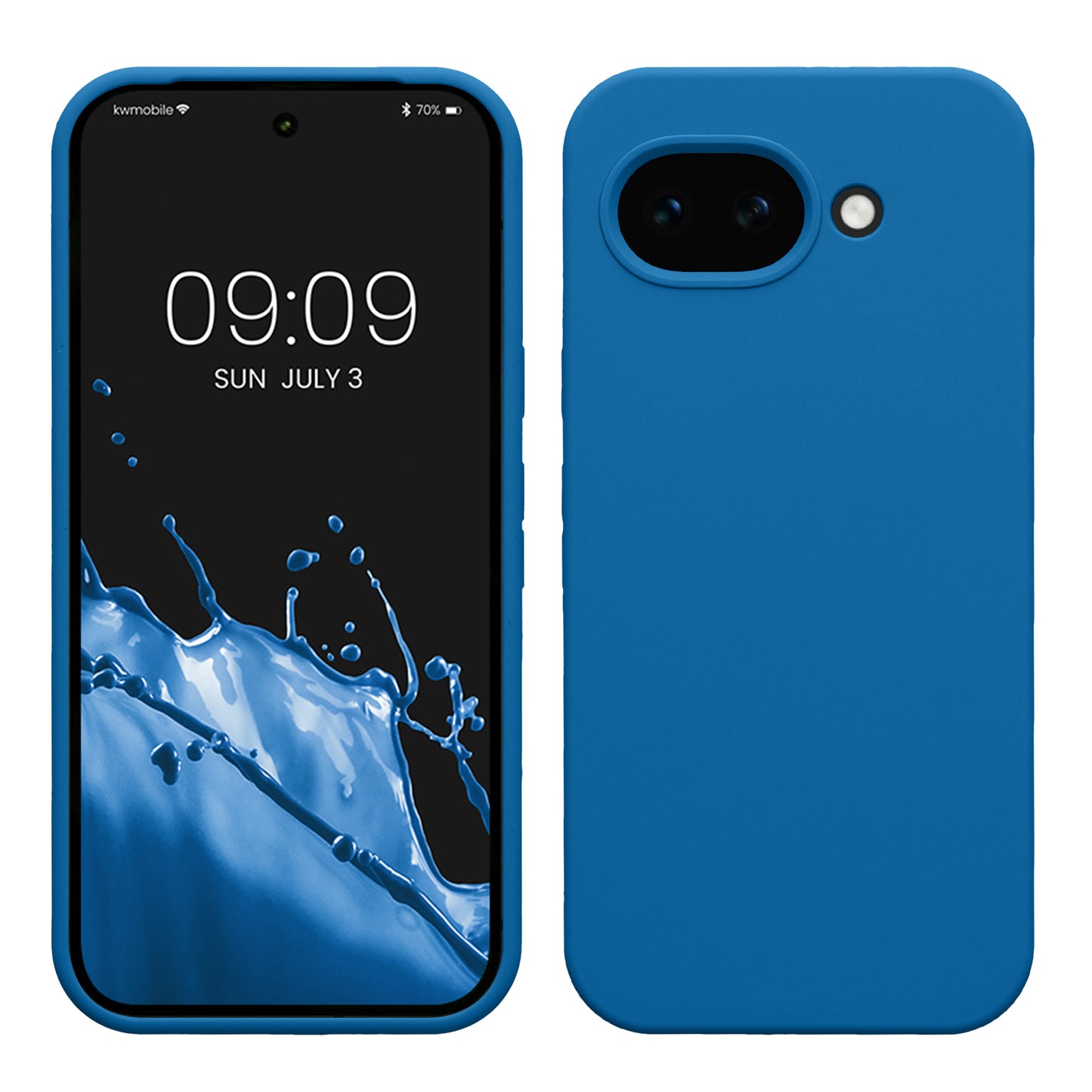 kwmobile Hülle kompatibel mit Google Pixel 10a Hülle - Silikon Handy Case - Handyhülle weiche Oberfläche - kabelloses Laden - Blue Reef Blue Reef  
