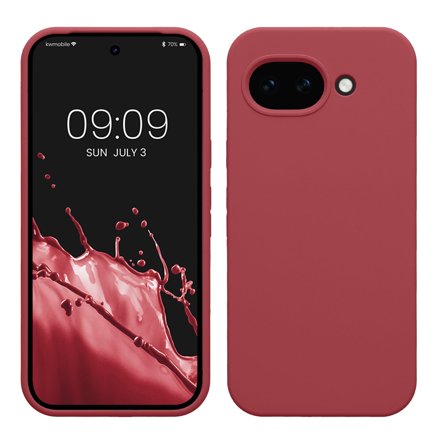 kwmobile Hülle kompatibel mit Google Pixel 10a Hülle - Silikon Handy Case - Handyhülle weiche Oberfläche - kabelloses Laden - Dark Rose Dark Rose  