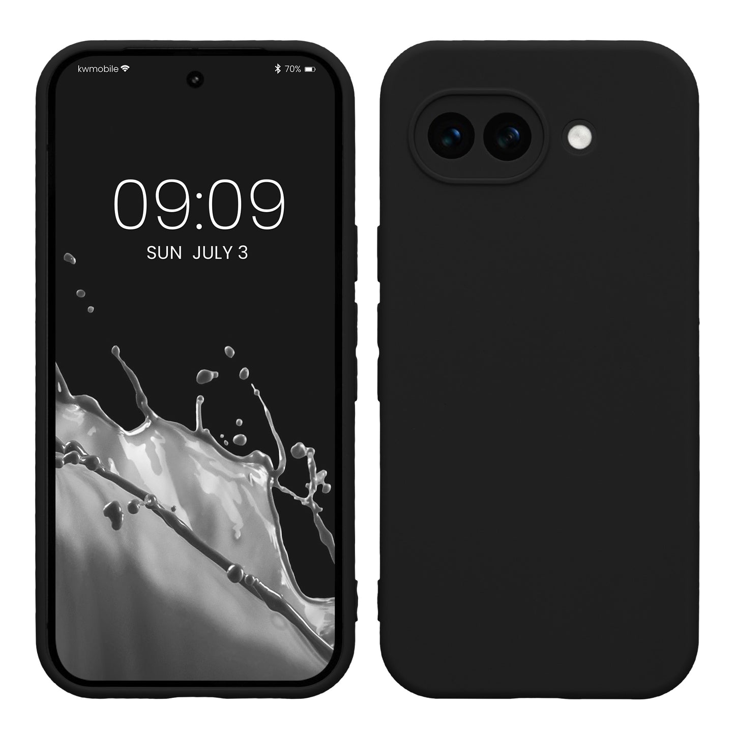 kwmobile Handyhülle kompatibel mit Google Pixel 10a Hülle - Handy Case aus weichem Silikon in Schwarz matt Schwarz matt  
