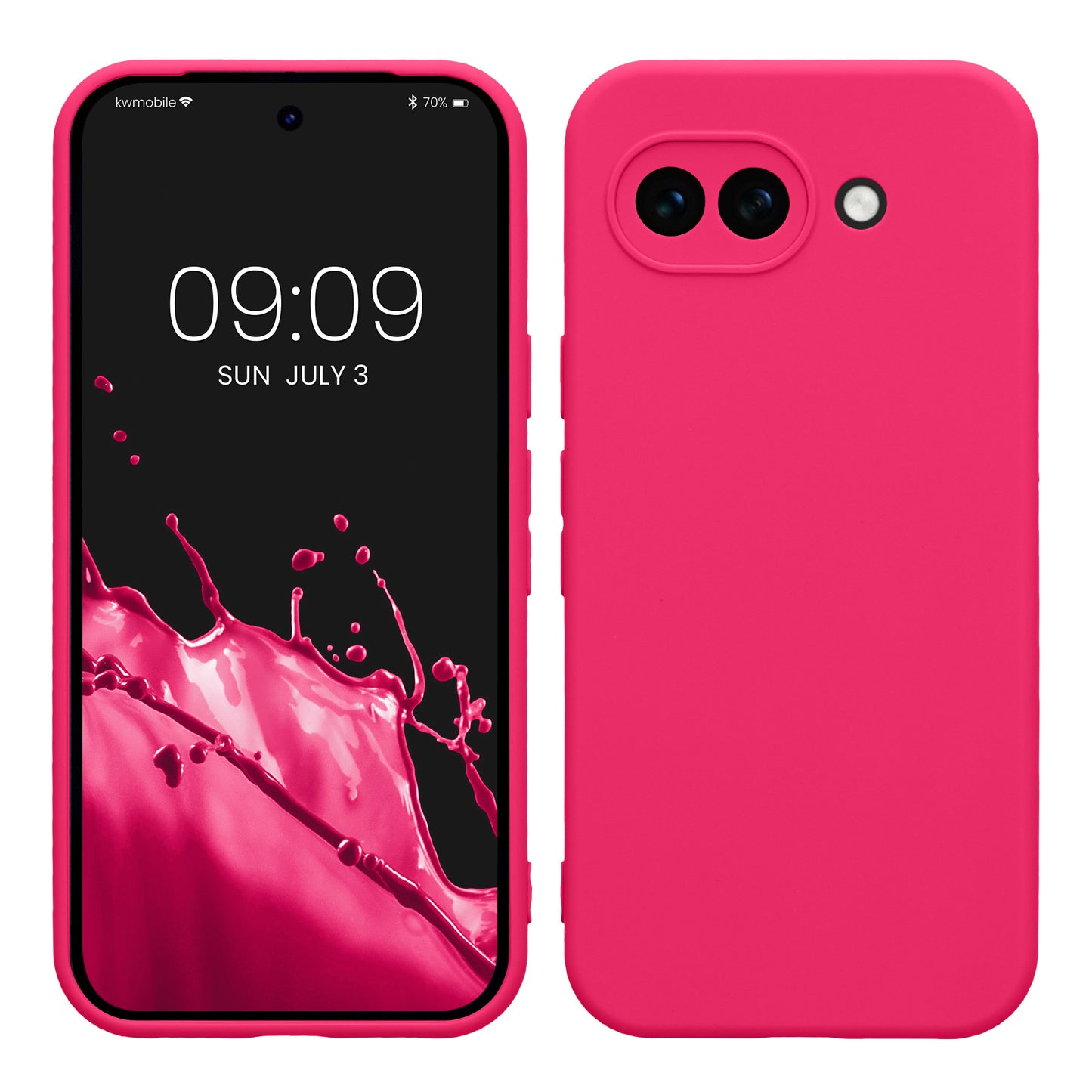 kwmobile Handyhülle kompatibel mit Google Pixel 10a Hülle - Handy Case aus weichem Silikon in Neon Pink Neon Pink  