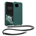 kwmobile Necklace Case kompatibel mit Google Pixel 10a Hülle - Cover mit Kordel zum Umhängen - Silikon Schutzhülle Petrol Petrol  
