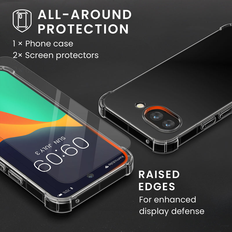 kwmobile Hülle kompatibel mit Google Pixel 10a Case - Handyhülle mit 2x Glas Schutz Folie