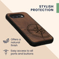 kwmobile Hülle kompatibel mit Google Pixel 10a Hülle - Case - Handy Cover - TPU Handyhülle Kompass Vintage
