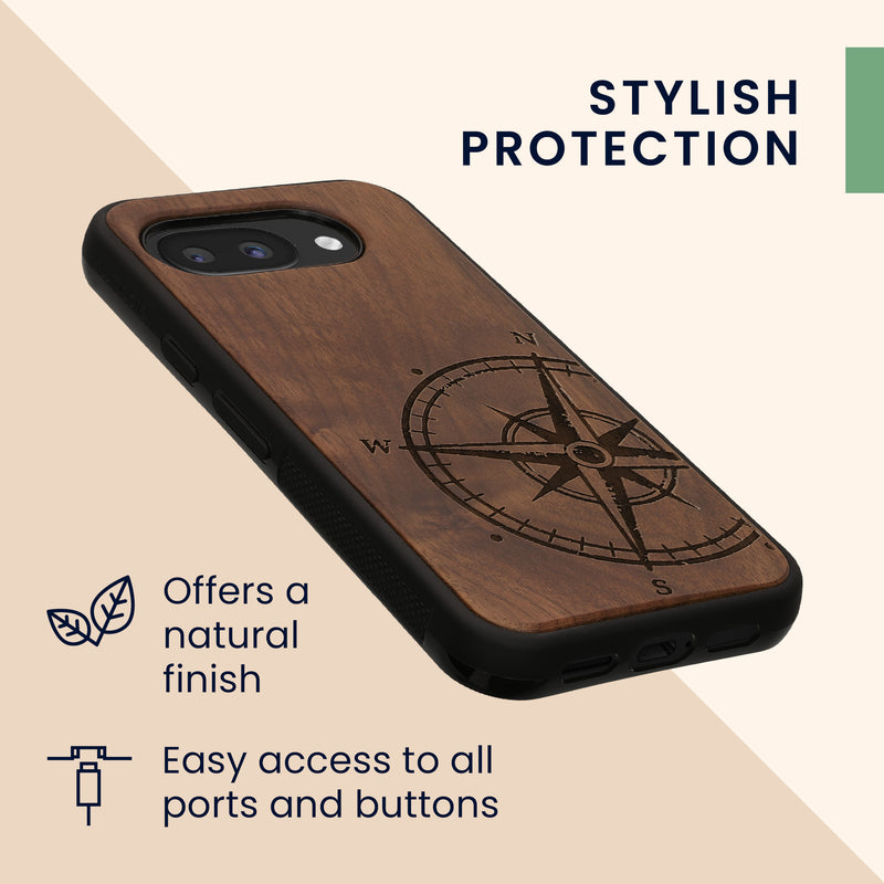 kwmobile Hülle kompatibel mit Google Pixel 10a Hülle - Case - Handy Cover - TPU Handyhülle Kompass Vintage