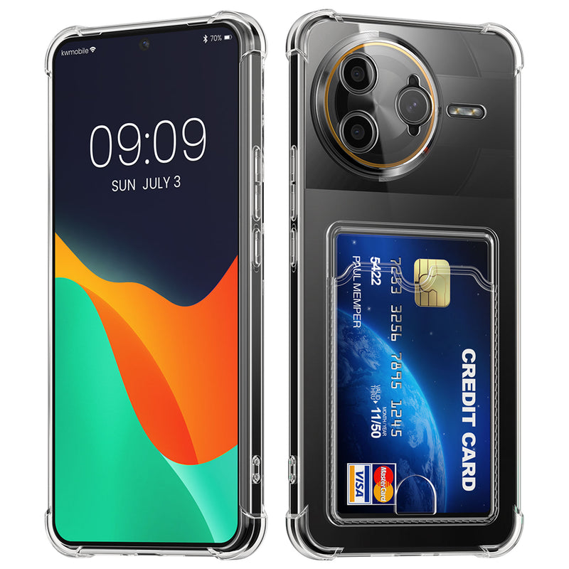 kwmobile Hülle mit Kartenfach kompatibel mit Xiaomi Poco F7 Ultra - Handyhülle Poco F7 Ultra mit Kartenfach - Soft Case - Schutzhülle