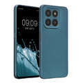 kwmobile Handyhülle kompatibel mit HONOR 400 Smart 5G / X7d Hülle - weiche Silikon Case metallisch schimmernd in Metallic Karibikblau Metallic Karibikblau  