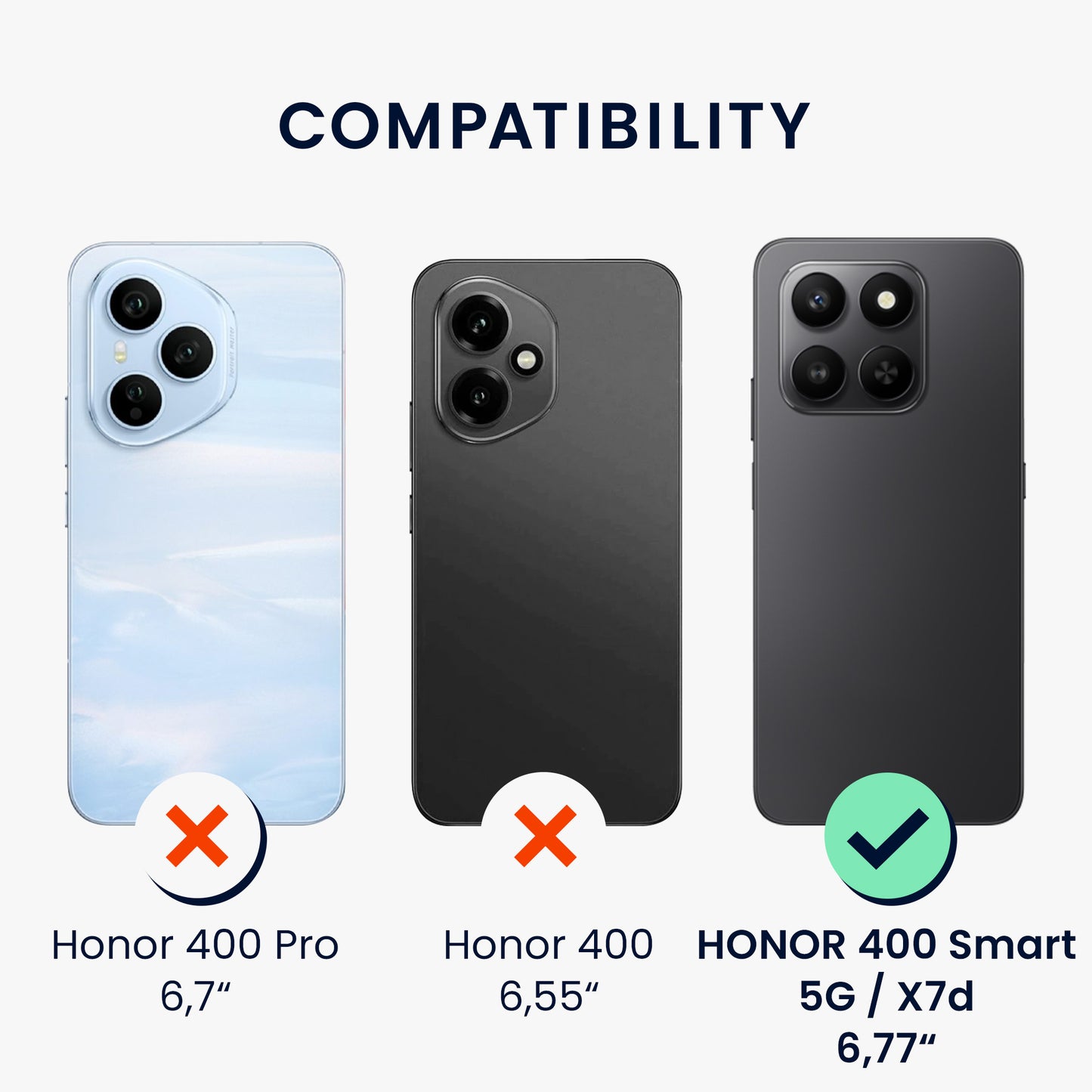 kwmobile Handyhülle für HONOR 400 Smart 5G / X7d Hülle - weiche Silikon Case - Schutzhülle Cover