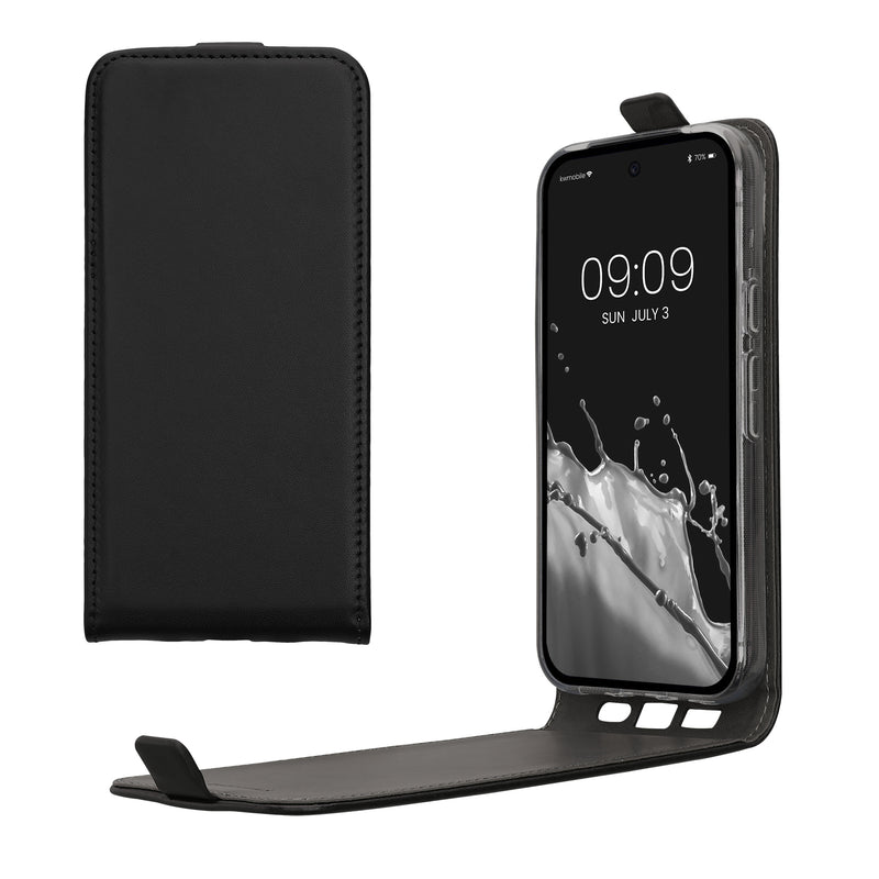kwmobile Schutzhülle kompatibel mit Google Pixel 10a - Hülle Handy - Flip Case Handyhülle Schwarz Schwarz  