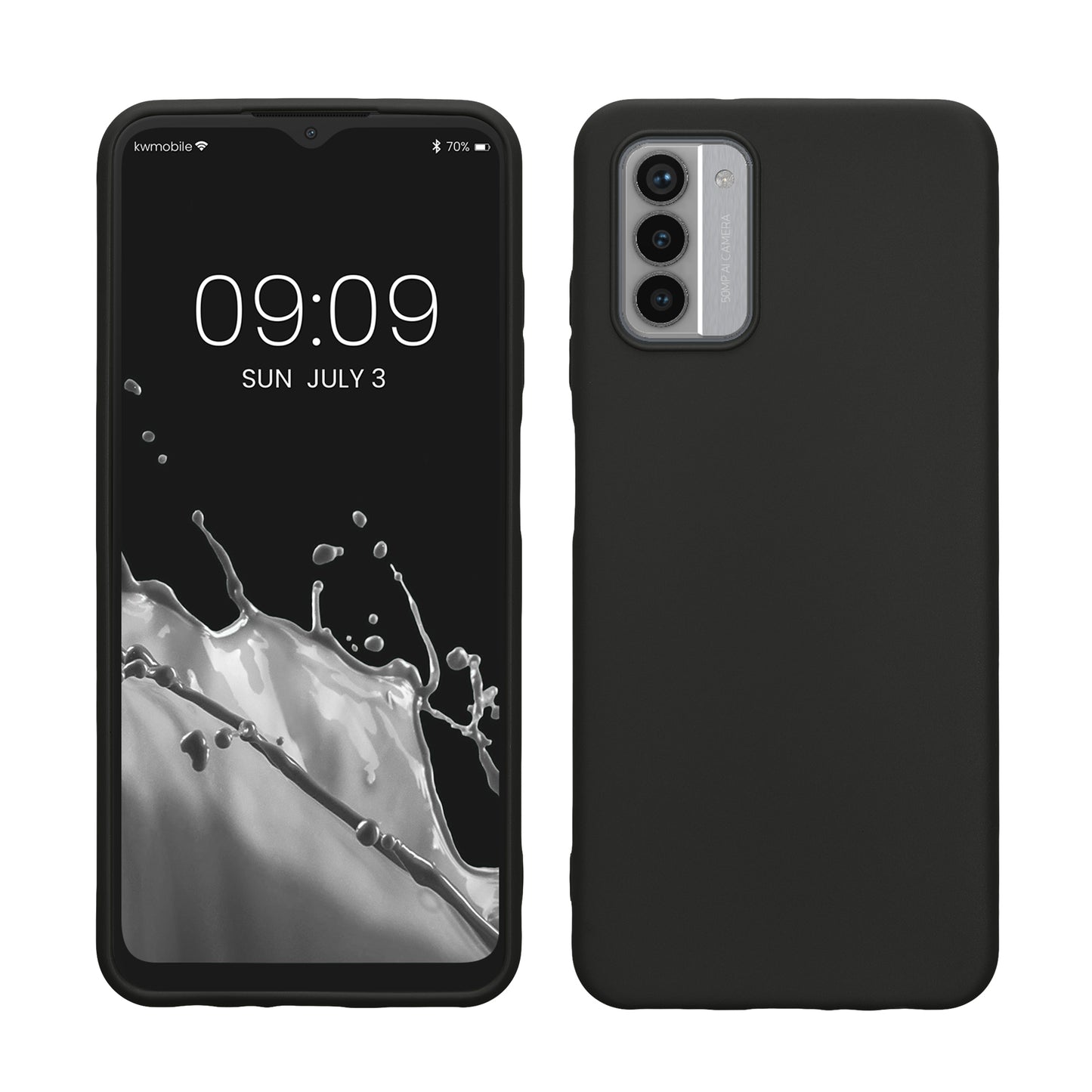 kwmobile Hülle kompatibel mit Nokia G42 5G Hülle - weiches TPU Silikon Case - Cover geeignet für kabelloses Laden - Schwarz Schwarz  