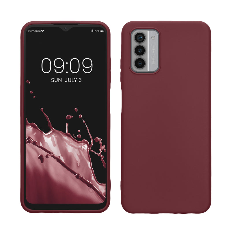 kwmobile Hülle kompatibel mit Nokia G42 5G Hülle - weiches TPU Silikon Case - Cover geeignet für kabelloses Laden - Bordeaux Violett Bordeaux Violett  