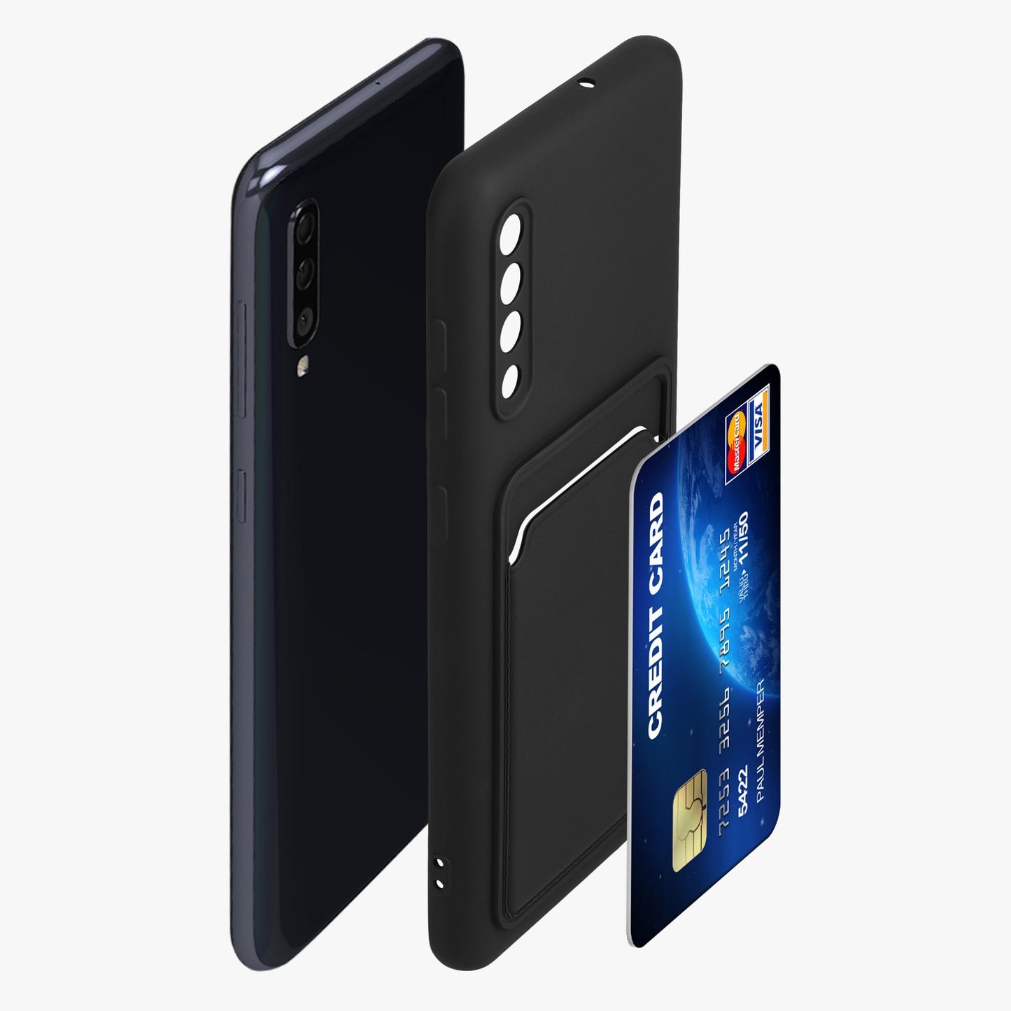 kwmobile Handyhülle kompatibel mit Samsung Galaxy A50 - Handy Cover mit Fach für Karten