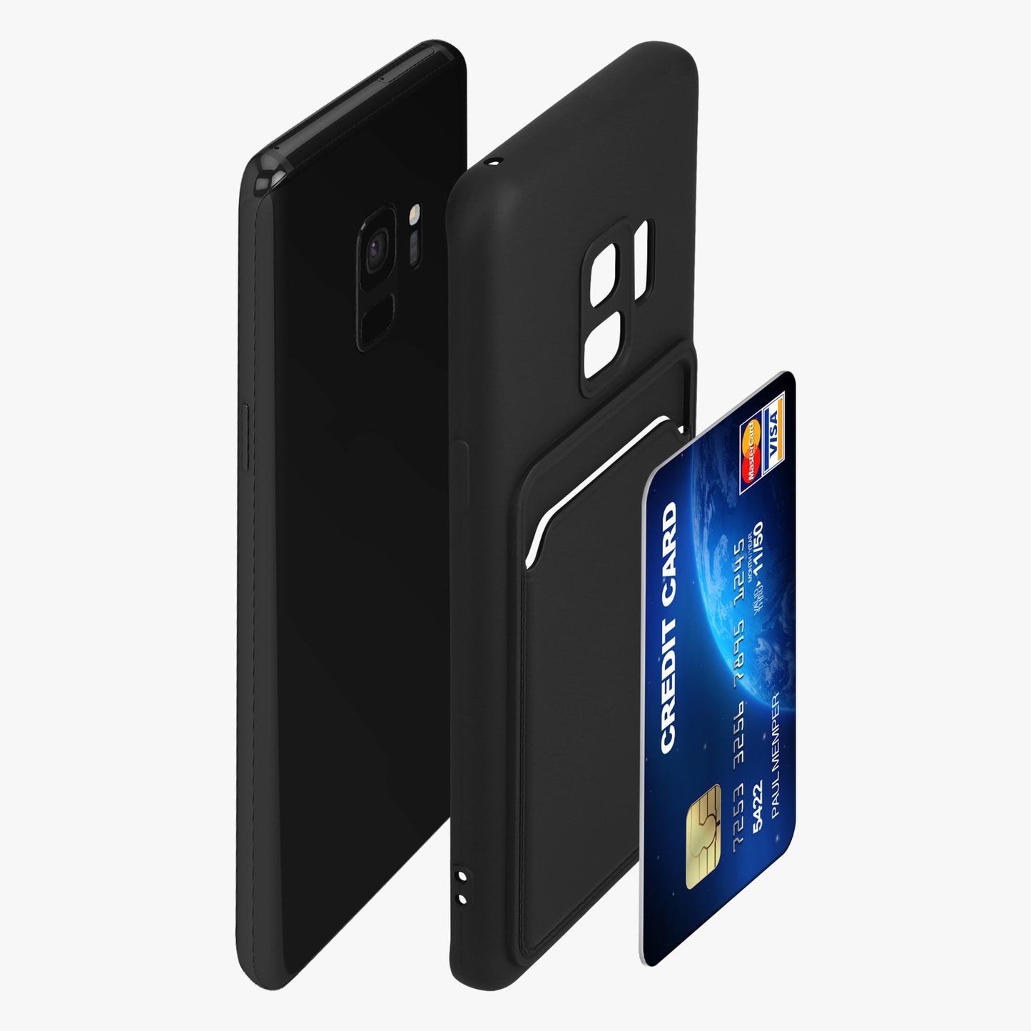 kwmobile Handyhülle kompatibel mit Samsung Galaxy S9 Hülle - Handy Cover mit Fach für Karten