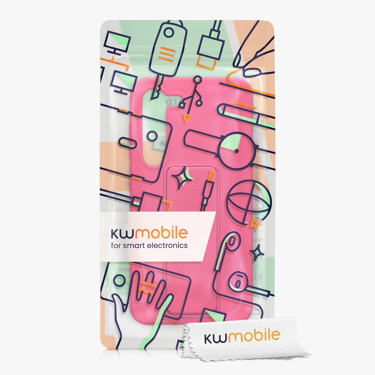 kwmobile Handyhülle für Samsung Galaxy S23 Hülle mit Fingerhalter und Stand Schutzhülle Cover