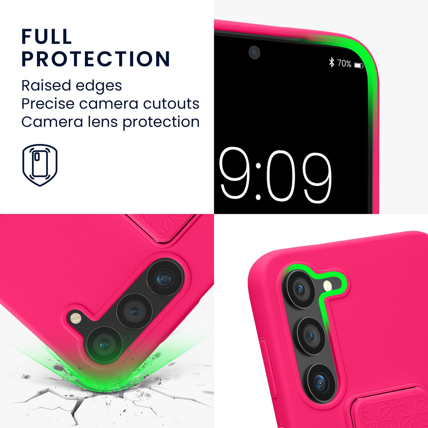 kwmobile Handyhülle für Samsung Galaxy S23 Hülle mit Fingerhalter und Stand Schutzhülle Cover