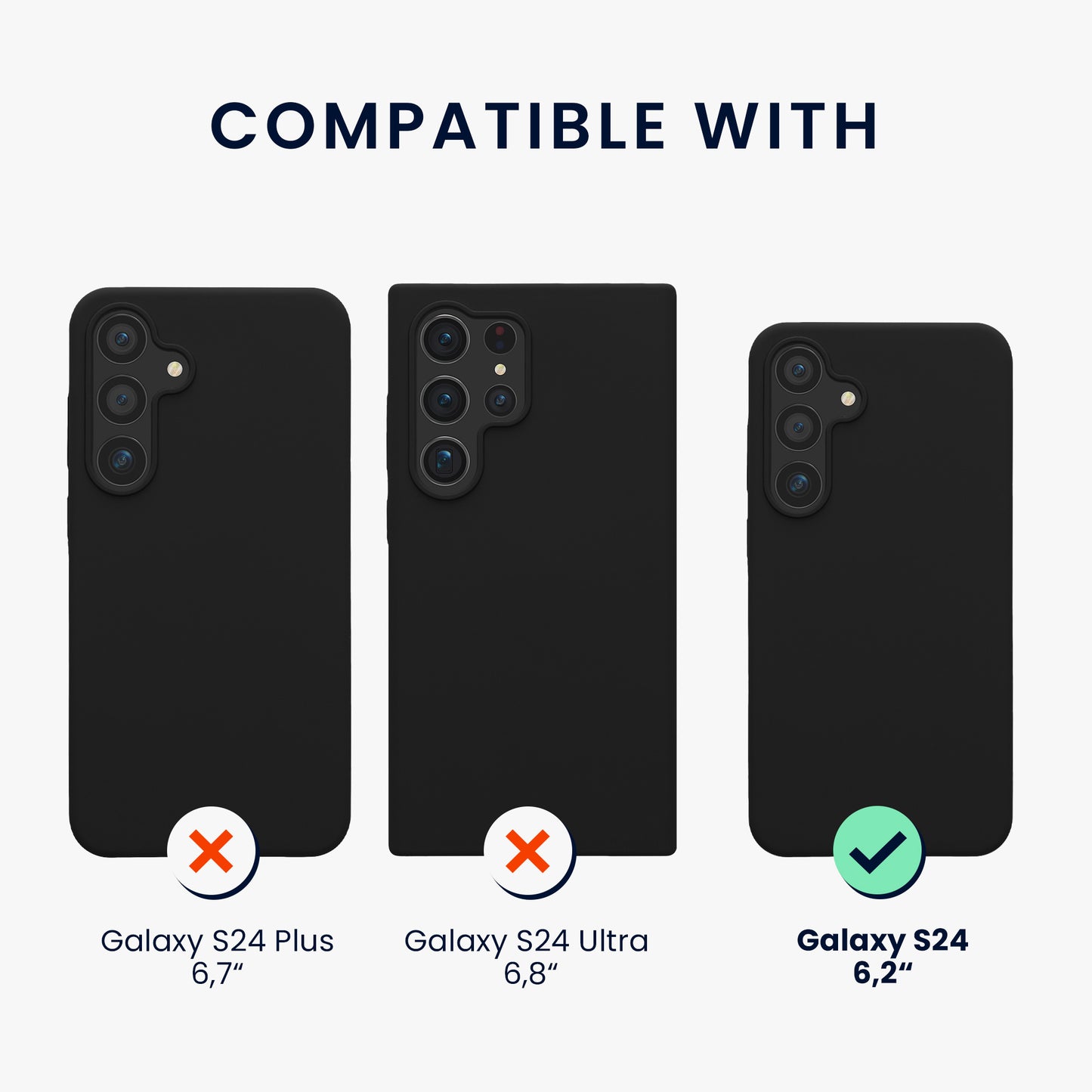 kwmobile Hülle kompatibel mit Samsung Galaxy S24 Hülle - Silikon Handy Case - Handyhülle für Samsung S24 weiche Oberfläche - kabelloses Laden für Galaxy S24 Case
