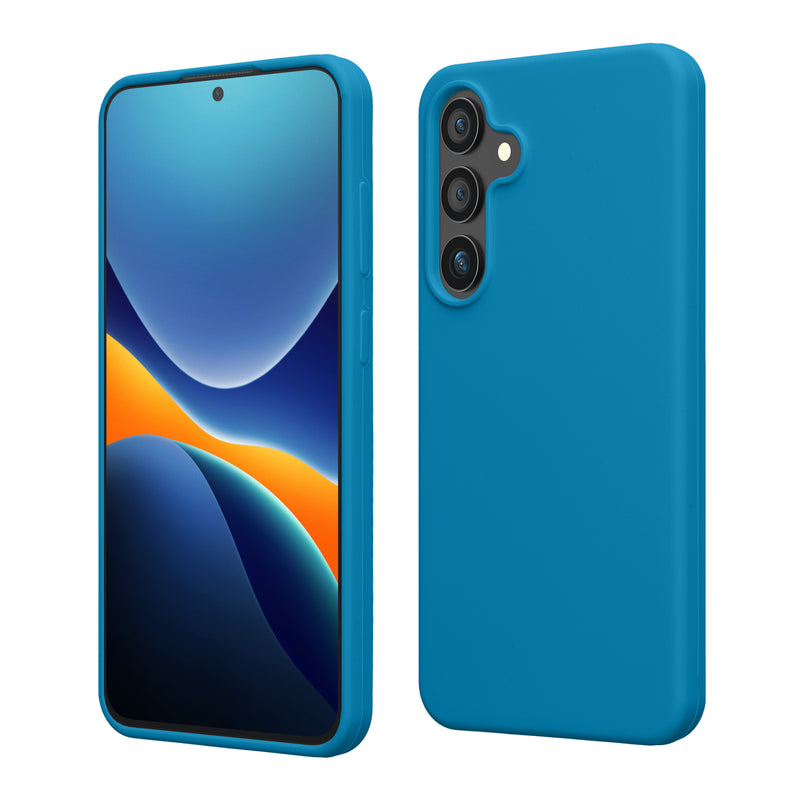 kwmobile Hülle kompatibel mit Samsung Galaxy S24 Hülle - Silikon Handy Case - Handyhülle für Samsung S24 weiche Oberfläche - kabelloses Laden für Galaxy S24 Case - Karibikblau Karibikblau  