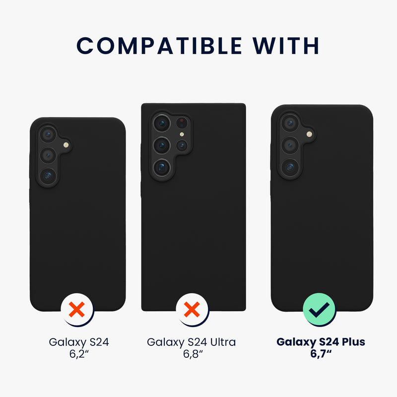 kwmobile Hülle kompatibel mit Samsung Galaxy S24 Plus Hülle - Handyhülle für Samsung S24 Plus weiche Oberfläche - kabelloses Laden für Galaxy S24 Plus Case