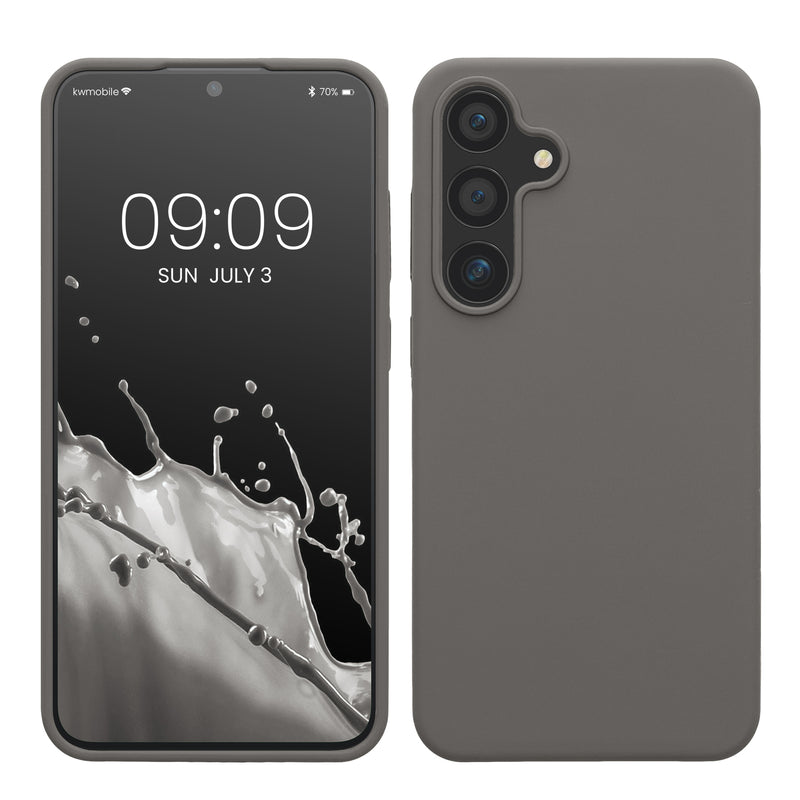 kwmobile Hülle kompatibel mit Samsung Galaxy S24 Plus Hülle - Silikon Handy Case - Handyhülle für Samsung S24 Plus weiche Oberfläche - kabelloses Laden für Galaxy S24 Plus Case - Stone Dust Stone Dust  