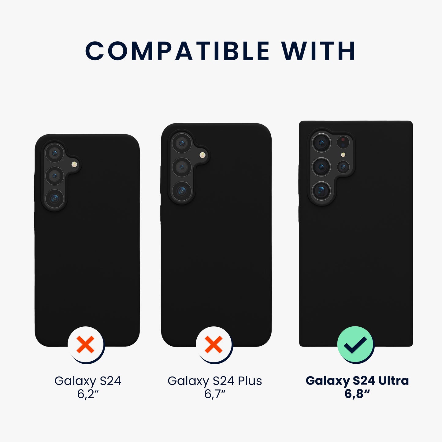 kwmobile Hülle kompatibel mit Samsung Galaxy S24 Ultra Hülle - Silikon Handy Case - Handyhülle für Samsung S24 Ultra weiche Oberfläche - kabelloses Laden für Galaxy S24 Ultra Case