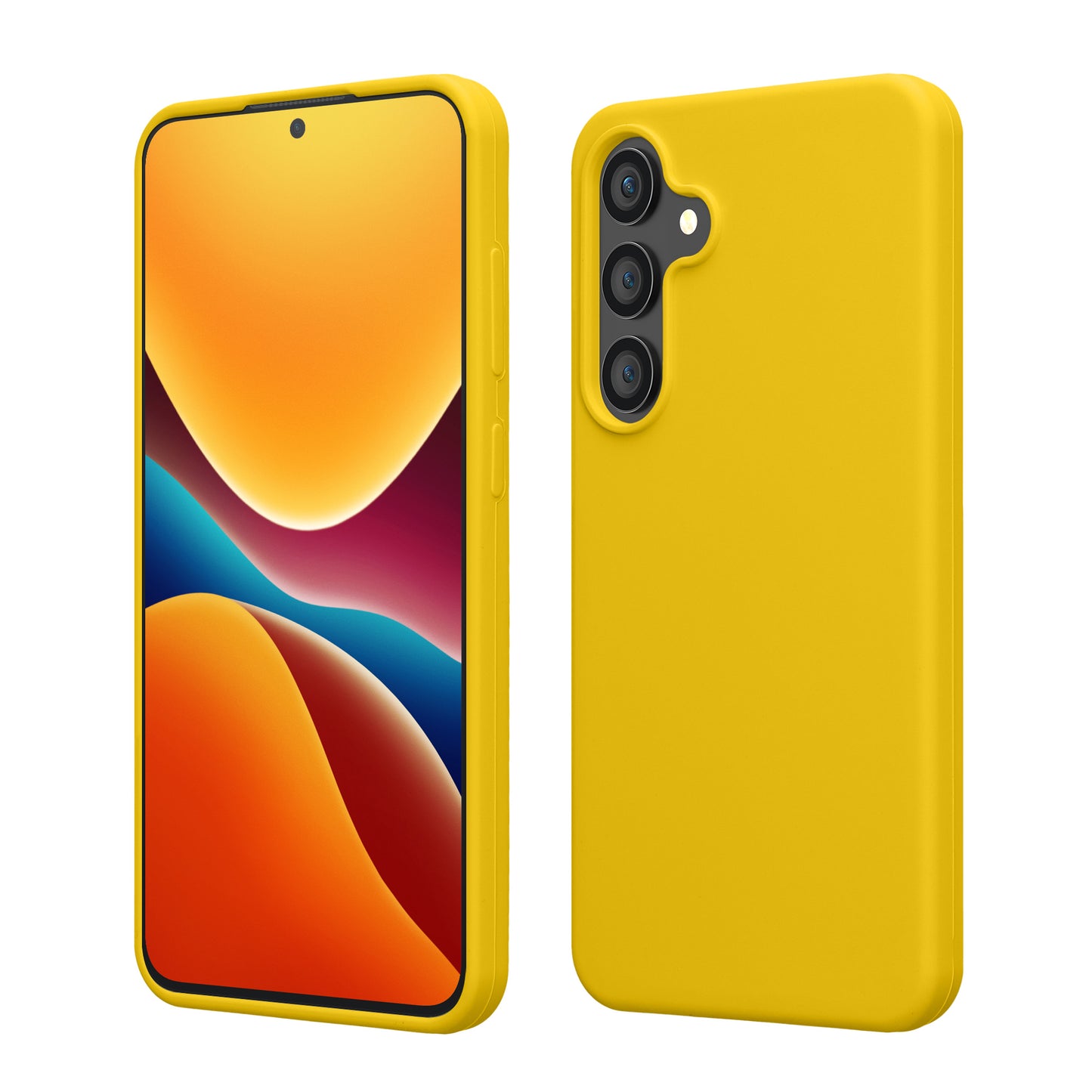 kwmobile Hülle kompatibel mit Samsung Galaxy S23 FE Hülle - Silikon Handy Case - Handyhülle weiche Oberfläche - kabelloses Laden - Strahlend Gelb Strahlend Gelb  