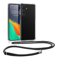 kwmobile Necklace Case kompatibel mit Samsung Galaxy S24 Hülle - Silikon Cover mit Handykette - Band Handyhülle Schwarz Transparent Schwarz  
