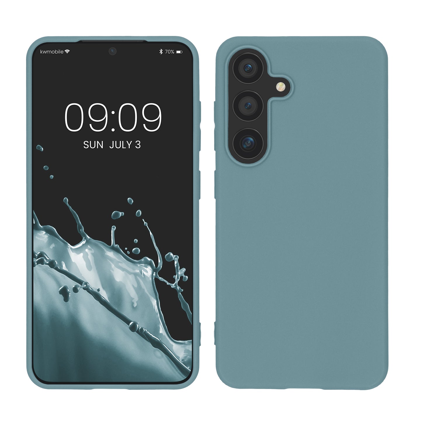 kwmobile Hülle kompatibel mit Samsung Galaxy S25 Hülle - weiches TPU Silikon Case - Cover geeignet für kabelloses Laden - Antique Stone Antique Stone  