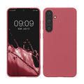 kwmobile Hülle kompatibel mit Samsung Galaxy S24 Plus Hülle - TPU Silikon Handyhülle weich schlank - Case stoßabsorbierend flexibel - kabelloses Laden - Dark Rose Dark Rose  