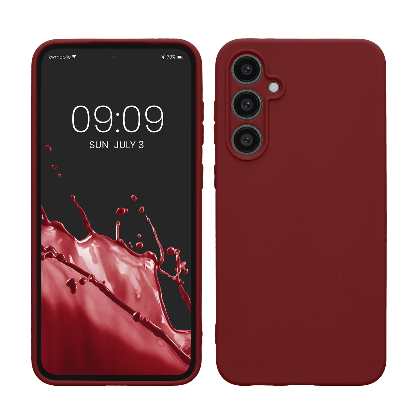 kwmobile Hülle kompatibel mit Samsung Galaxy S23 FE Hülle - weiches TPU Silikon Case - Cover geeignet für kabelloses Laden - Bordeaux Violett Bordeaux Violett  