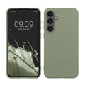 kwmobile Hülle kompatibel mit Samsung Galaxy S23 FE Hülle - weiches TPU Silikon Case - Cover geeignet für kabelloses Laden - Graugrün Graugrün  