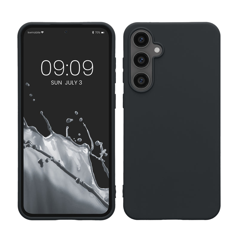 kwmobile Hülle kompatibel mit Samsung Galaxy S23 FE Hülle - weiches TPU Silikon Case - Cover geeignet für kabelloses Laden - Heidelbeerblau Heidelbeerblau  