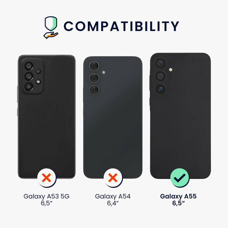 kwmobile Handyhülle für Samsung Galaxy A55 5G Hülle - Case Silikon - Kabelloses Laden - Schutzhülle Cover