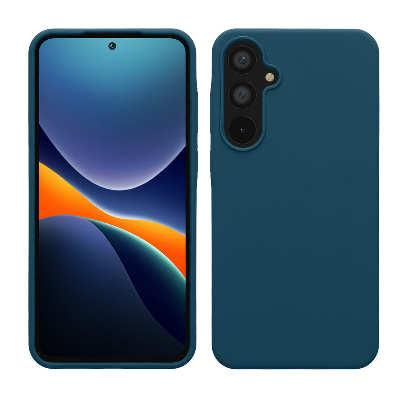 kwmobile Hülle kompatibel mit Samsung Galaxy A55 5G Hülle - Silikon Handy Case - Handyhülle weiche Oberfläche - kabelloses Laden - Petrol matt Petrol matt  