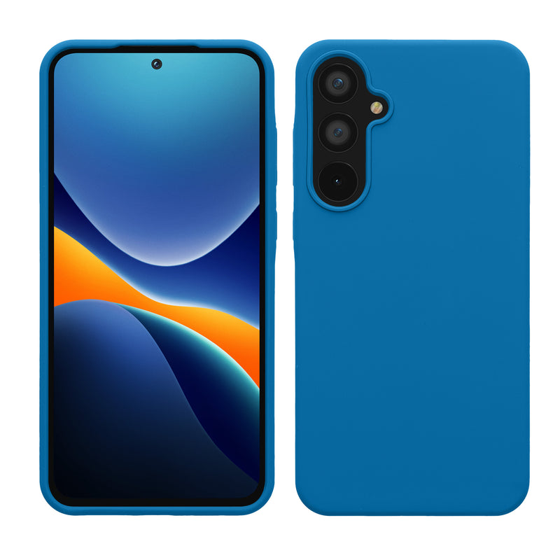 kwmobile Hülle kompatibel mit Samsung Galaxy A55 5G Hülle - Silikon Handy Case - Handyhülle weiche Oberfläche - kabelloses Laden - Karibikblau Karibikblau  